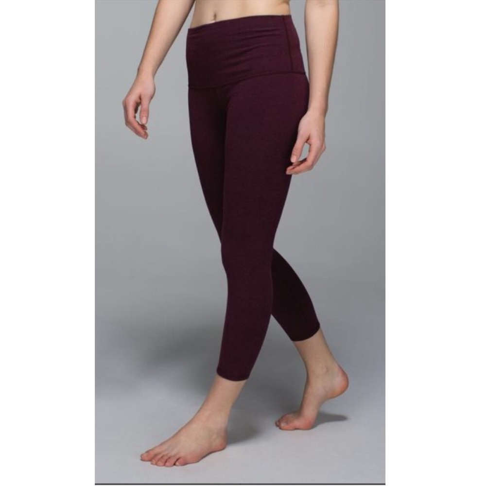Maroon high waisted cropped lululemon pants